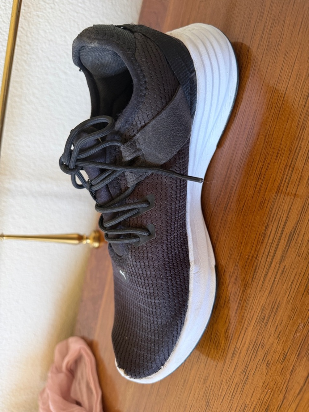 BACK TO SCHOOL SALE Puma Women’s Black Mesh Knit Lace-Up Sneakers Size 7.5 - Picture 4 of 10